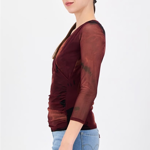 DKNY Red Mesh Top - Picture 5 of 5